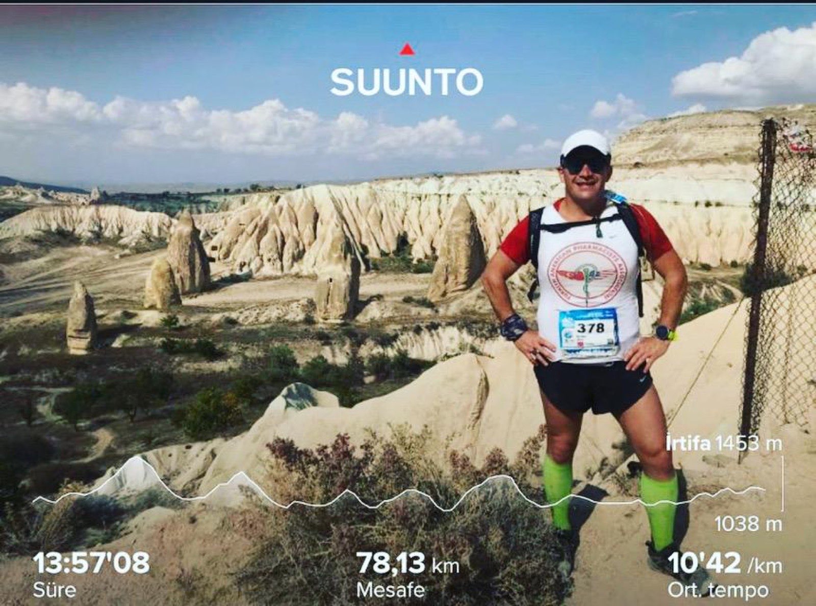 Erden Giritli at a Cappadocia viewpoint, reflecting his endurance coach and trail running experience
