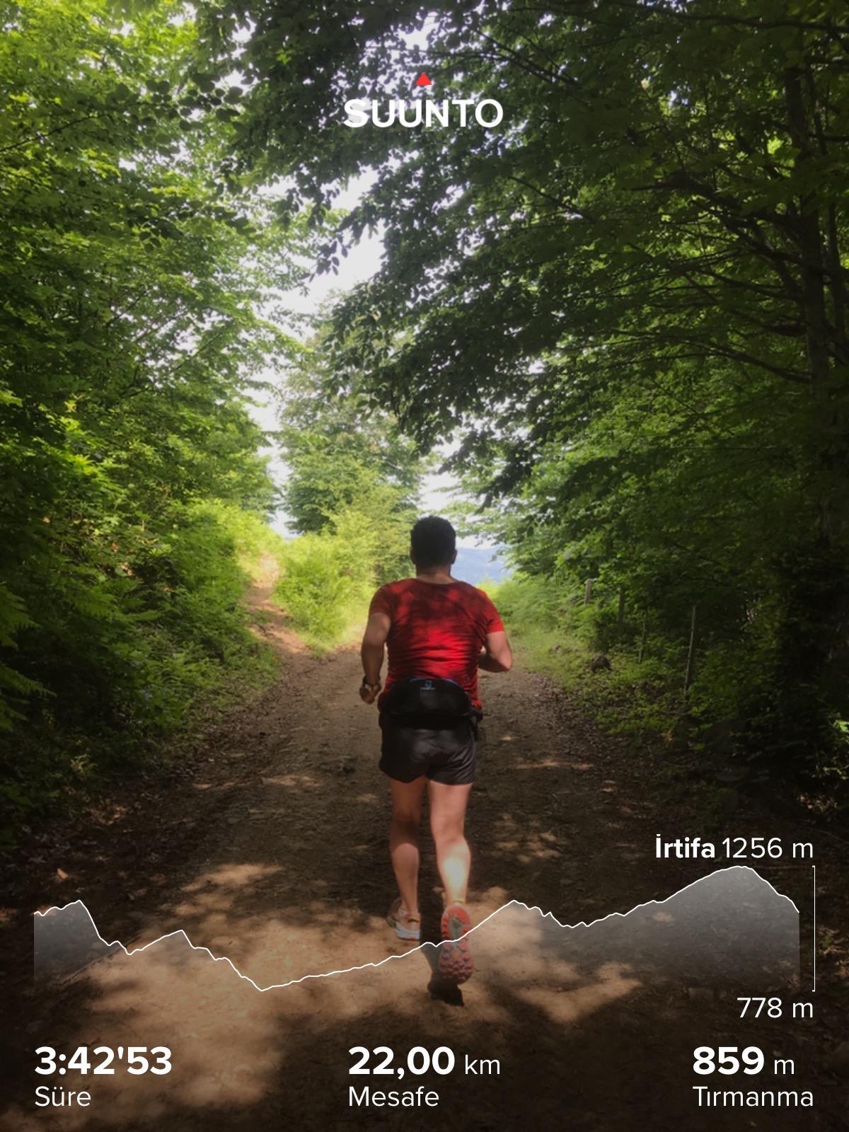 Erden Giritli on a forest climbing route, reflecting his running coach experience
