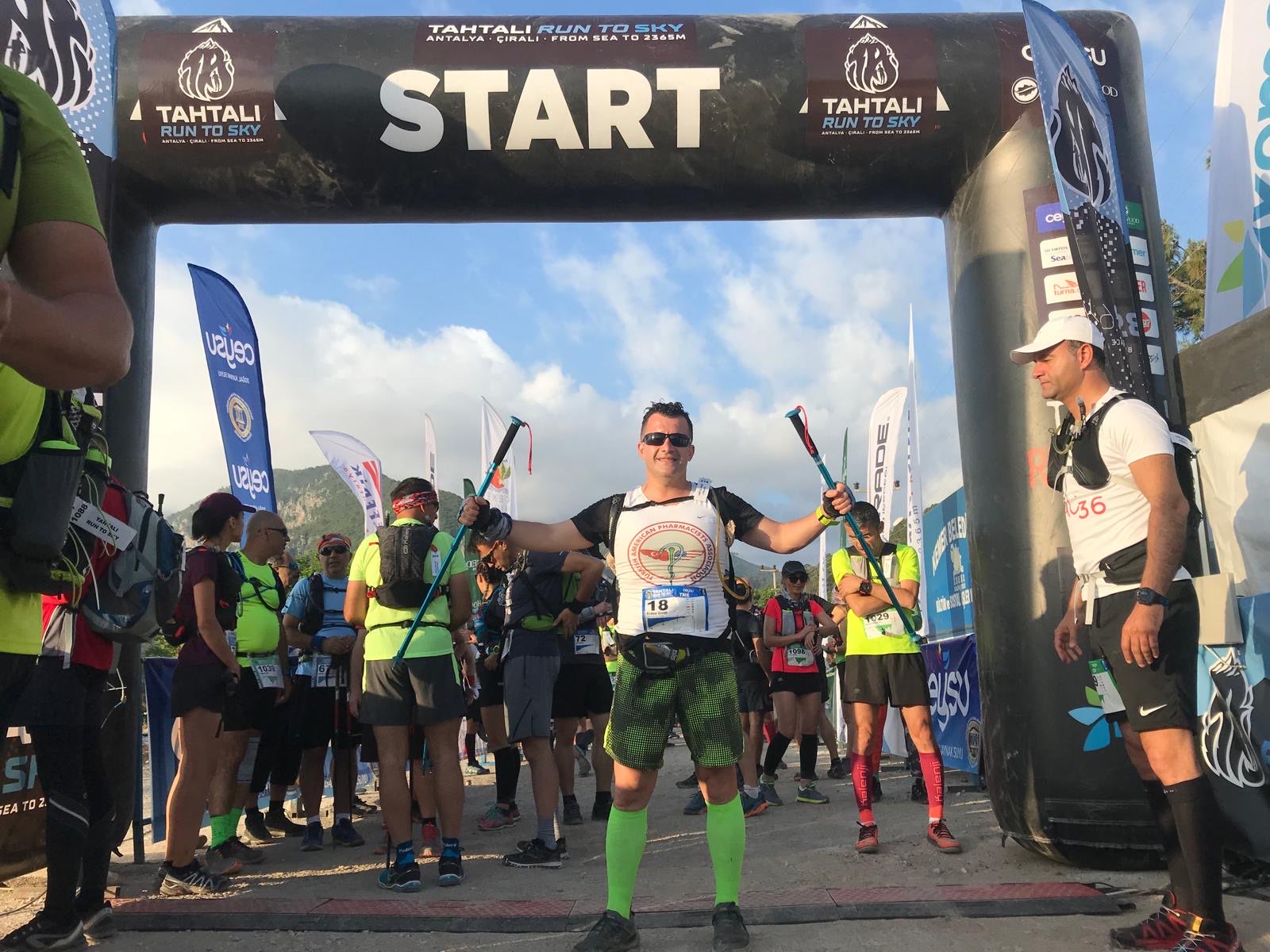 Erden Giritli at the Tahtali Run to Sky start area, reflecting his triathlon and endurance coaching experience